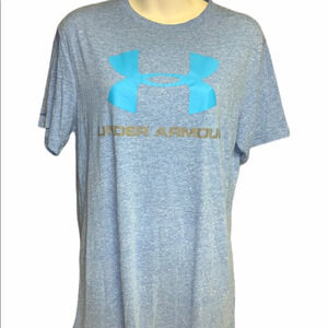 Under Armour heather blue heat gear top size S